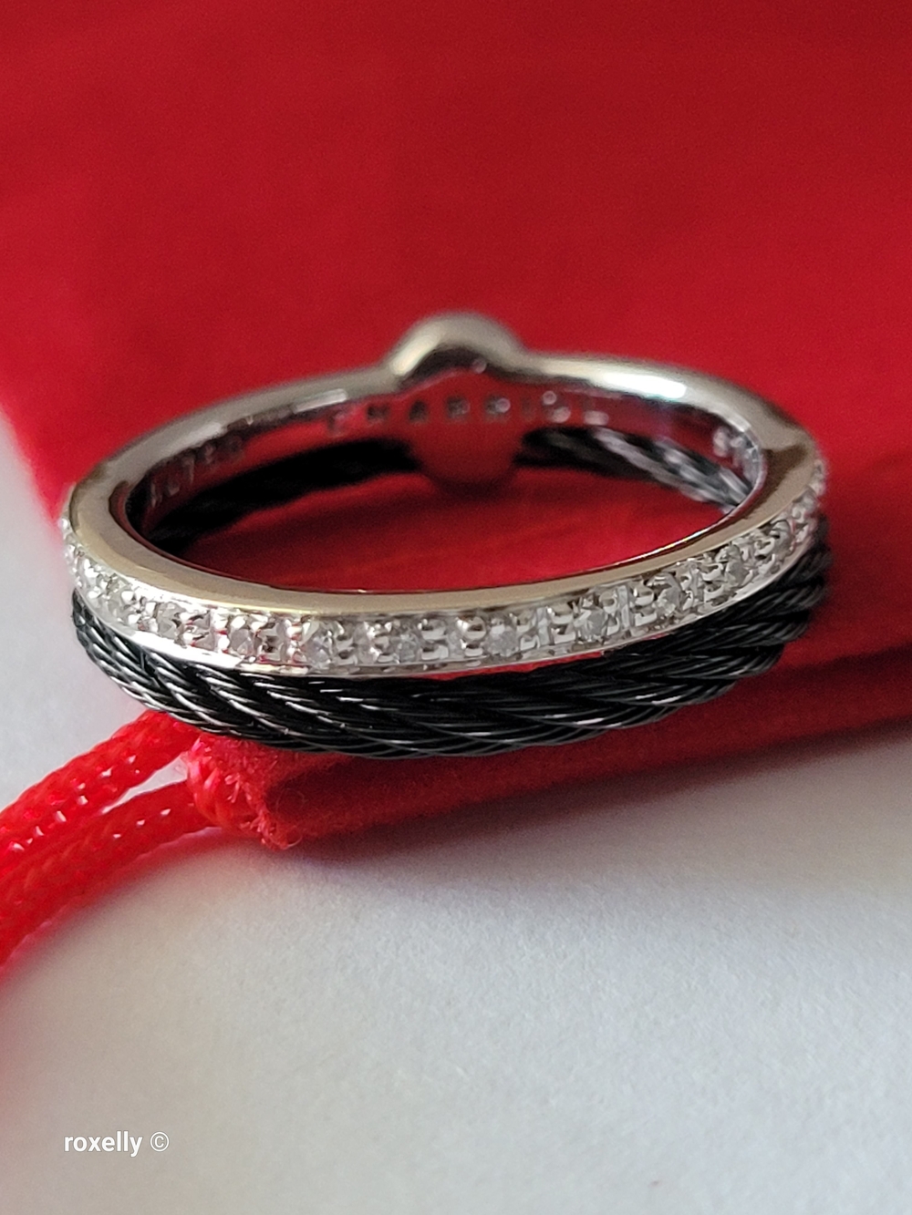 Authentic Charriol Ring – 18k Solid Gold, Diamonds and Hypoallergenic Steel Ring